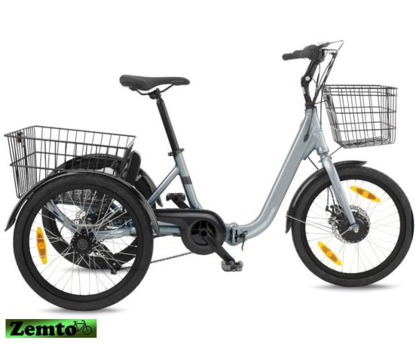 Elektro Dreirad Zemto Nuke Mini, 20 Zoll, Nabenmotor, 50 NM / 321 WH, Faltbar, grau